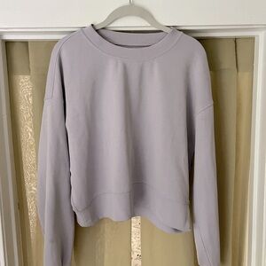 Lululemon Softstreme Perfectly Oversized Cropped Crew in Lilac Ether